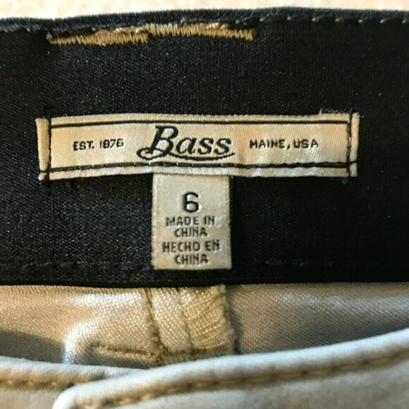 Bass Cropped Pants 5-Pocket Stretch Waist Cotton Blend Khaki Tan Women's Size 6 - Picture 11 of 16